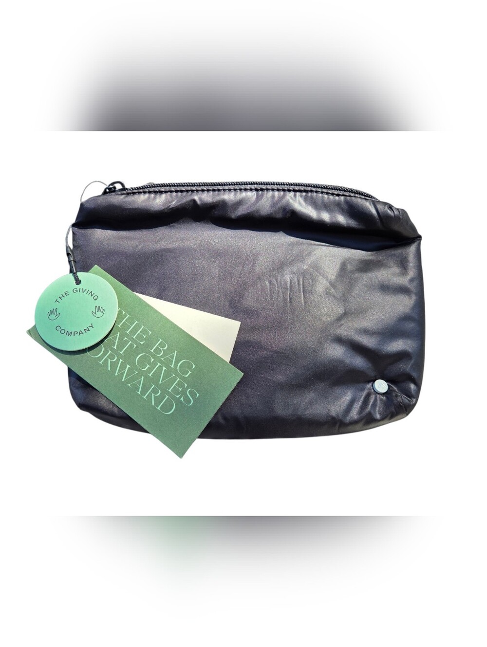 State - NEW The Giving Company Black Nylon Zip Pouch Sling Fanny Pack